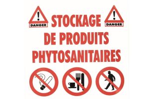 Autocollant "Danger stockage phyto"